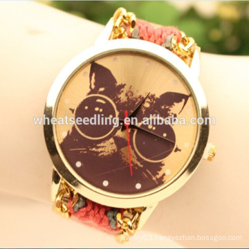 2015 new design big eye owl handmade promotion watch